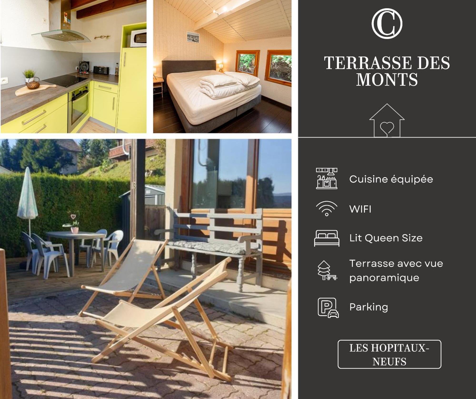Апартаменти Terrasse Des Monts - Duplex Independant De Charme Les Hopitaux-Neufs Екстер'єр фото